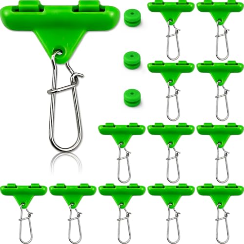 Vipfish Green 12PCS Sinker Slides & Bumper Stops for Catfish Carolina Rig
