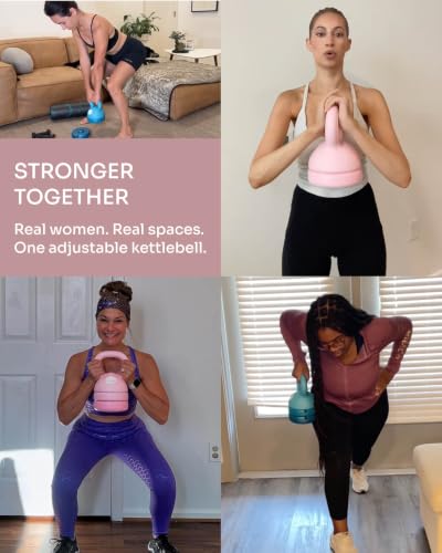 Pink Adjustable Kettlebell for Women - 5LB, 8LB, 12LB Home Fitness