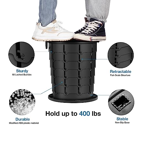 TripTips Carbon Adjustable Height Portable Toilet for Camping – Foldable Travel Rota-Seat