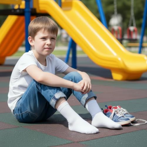 Crew Socks for Kids & Teens - 12 Pairs, 2-4T White