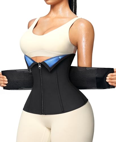 Waist Trainer for Women - Sauna Waist Trimmer, Medium Blue