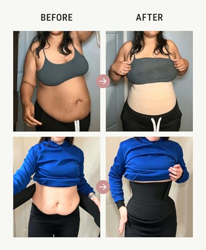 Waist Trainer for Women - Tummy Wrap Trimmer Belt - Black - One Size