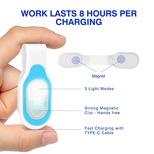 Rechargeable Clip-On Nurse Light - Hands-Free LED Flashlight - Blue