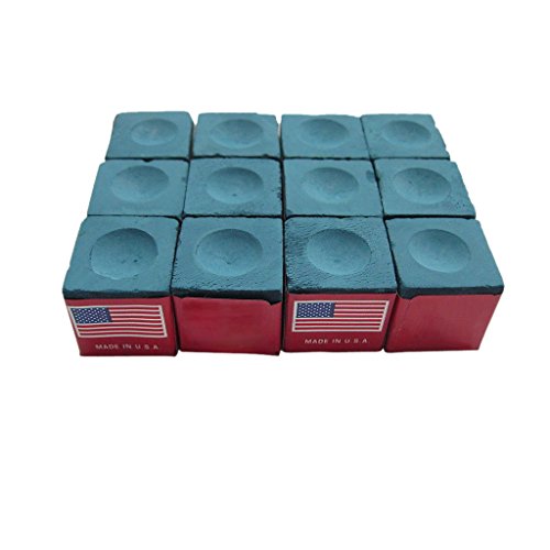 Billiard Cue Chalk - Professional Grade, 12 Cubes, Blue