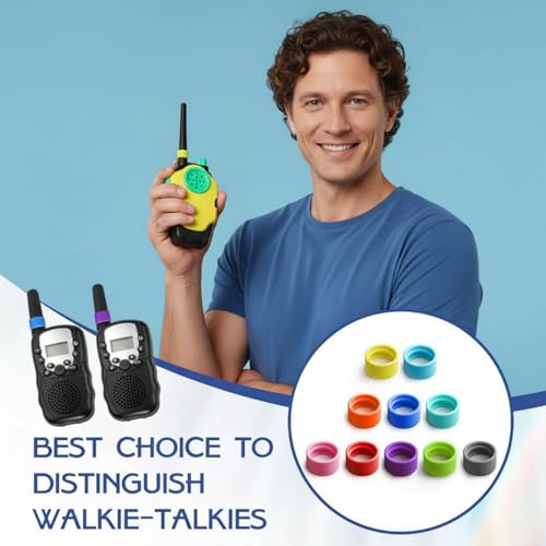 10 Pcs Colorful Antenna Rubber Rings for Two Way Radios