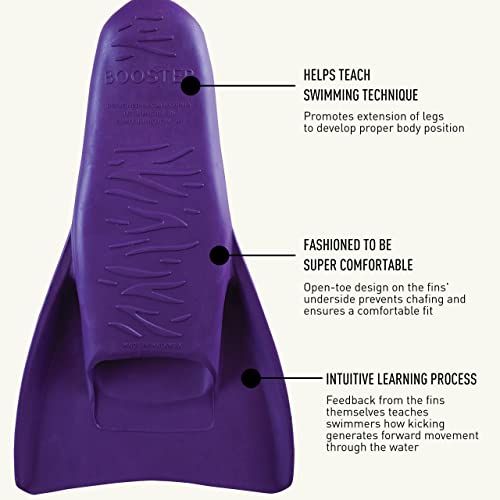 FINIS Booster Kids Swim Fins, Purple 6-8 years Floating Natural Rubber