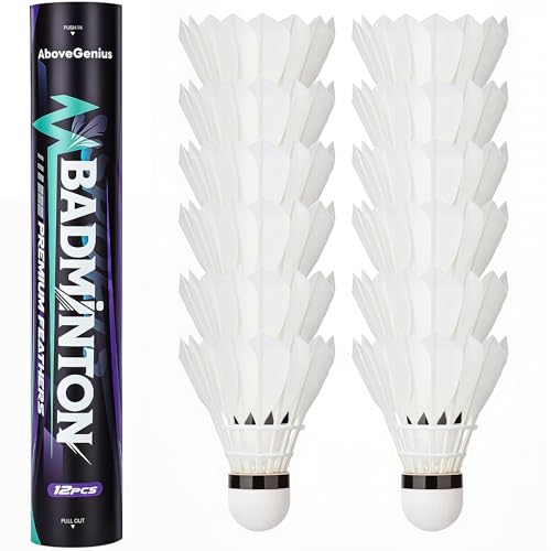 Goose Feather Badminton Shuttlecocks - 6 Pack for Training