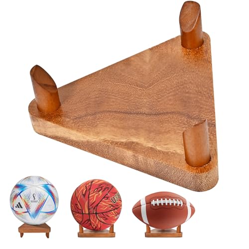 Wooden Triangle Ball Display Stand for Sports Memorabilia