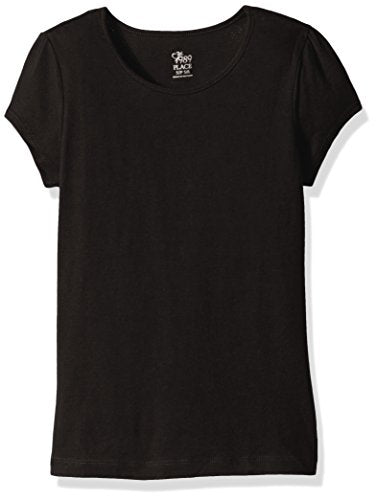 Girls Basic Short Sleeve Layering T-Shirt - Black, Large