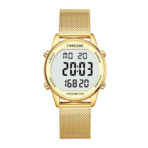 Pedometer Watch for Women - Step Counter with Steel Mesh Band