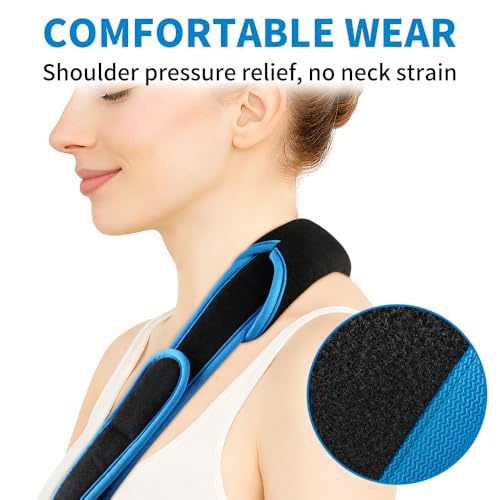 Quiheat Black/Blue L Arm Sling Shoulder Immobilizer for Rotator Cuff Support