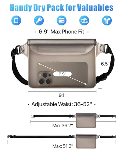 Waterproof Fanny Pack - 9x6.5 Inch Waterproof Pouch - Brown