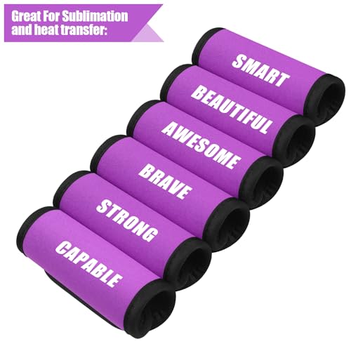 Luggage Handle Wraps - 6 Pack Soft Neoprene - Purple