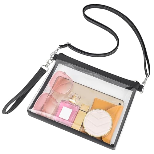 Clear Purse Stadium Approved Crossbody Bag - Black-PU