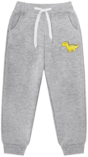 VOGRYE 6 Years Dinosaur Boys Sweatpants 3 Pack Lightweight Jogger Pants with Pockets