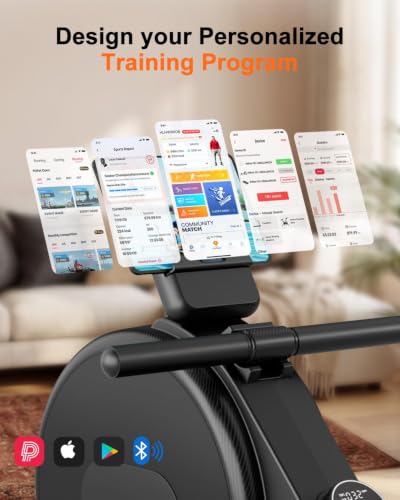 Magnetic Rowing Machine with 32 Levels - Dark Black
