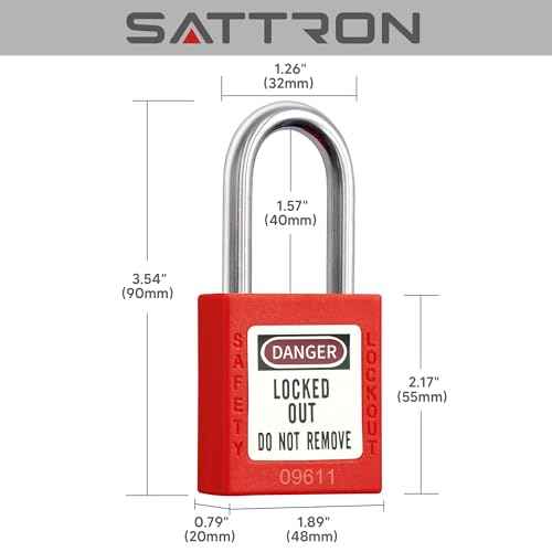 Lockout Tagout Locks, 10 Red Safety Padlocks OSHA Compliant, Keyed Differently Loto Locks (2 Keys Per Lock) for Lock Out Tag Out Stations