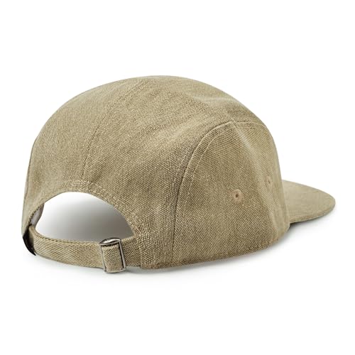 Croogo 5 Panel Flat Brim Baseball Cap Unisex Vintage Streetwear Khaki One Size