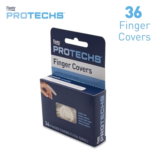 Finger Cots for Wound Care - 36 Count, Clear Latex Protection