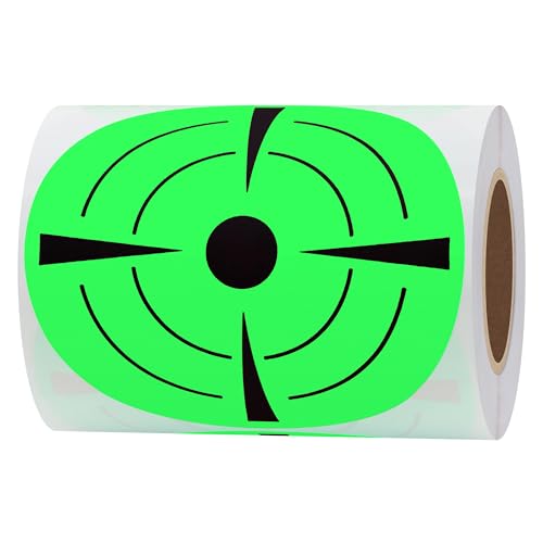Fluorescent Green 3 Inch Round Adhesive Shooting Targets - 100 Labels