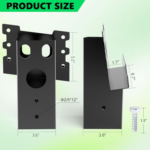 Opmeiro 4pcs Black Elevator Brackets with Screws for Deer Stands & Tree Platforms - Heavy Duty 2000lbs
