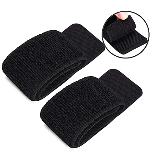 TOBWOLF 4PCS Black & White Soccer Shin Guard Straps - Anti-Slip Sports Football Ankle Supports
