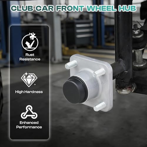 2 Pcs Club Car Front Wheel Hub Assembly with Bearings & Dust Seals for Precedent DS & Tempo Golf Carts