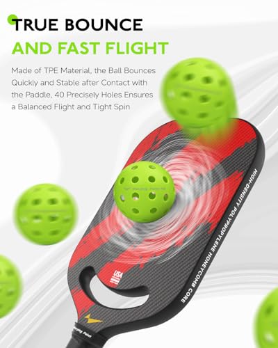 Outdoor Pickleball Balls - 4 Pack, Durable Practice Balls - Green