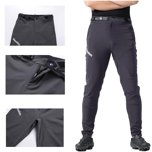 VEXALON Men's Mountain Bike Pants 32 Dark Grey Quick-Dry Breathable Cycling Gear