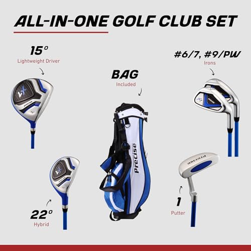 Kids Complete Golf Club Set - Precise X7 - Blue Ages 9-12 Right Hand