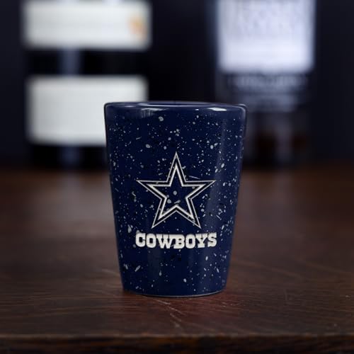 2oz Ceramic Shot Glass with NFL Team Logo - Laser Engraved
