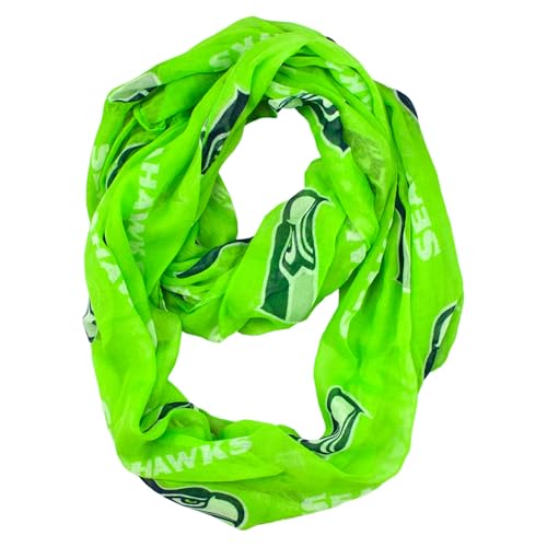Seattle Seahawks NFL Sheer Infinity Scarf - Officially Licensed