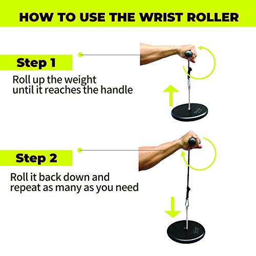 Orangelight Wrist and Forearm Muscle Strength Trainer with Steel Roller & Soft Foam Grip