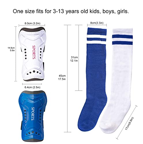 Kids Soccer Shin Guards & Socks Set - Ages 3 to 6