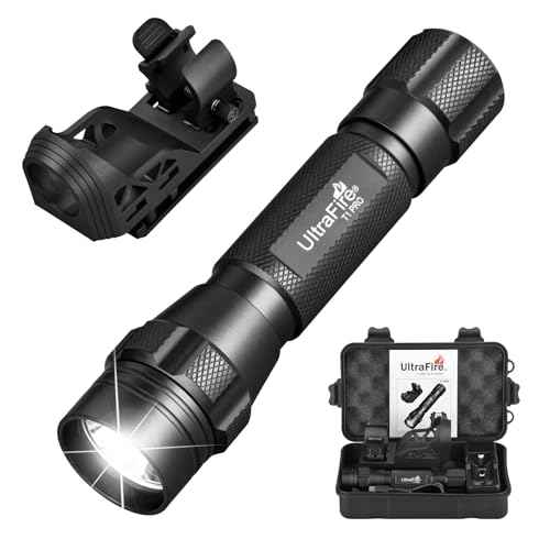 ULTRAFIRE 1000 High Lumen Tactical EDC Flashlight with Holster,Single Mode Police Flashlight with Belt Holder,Bright Law Enforcement Flashlight with Holster for Duty Belt T1 PRO