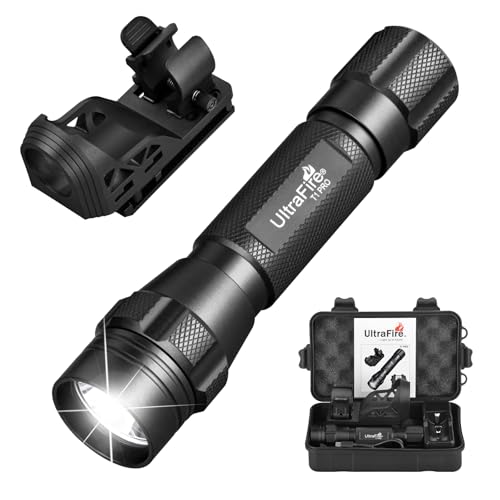 ULTRAFIRE 1000 High Lumen Tactical EDC Flashlight with Holster,Single Mode Police Flashlight with Belt Holder,Bright Law Enforcement Flashlight with Holster for Duty Belt T1 PRO