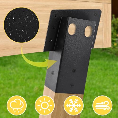 Black 4 Pcs Deer Stand Brackets - Heavy-Duty Outdoor Support for Tree Houses & Shooting Blinds