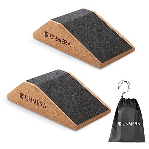 Squat Wedge Block - Non-Slip Heel Elevation Platform, Wood Color - 2PCS