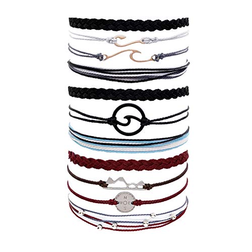 Waterproof String Anklet Bracelet Set - 11pcs for Women