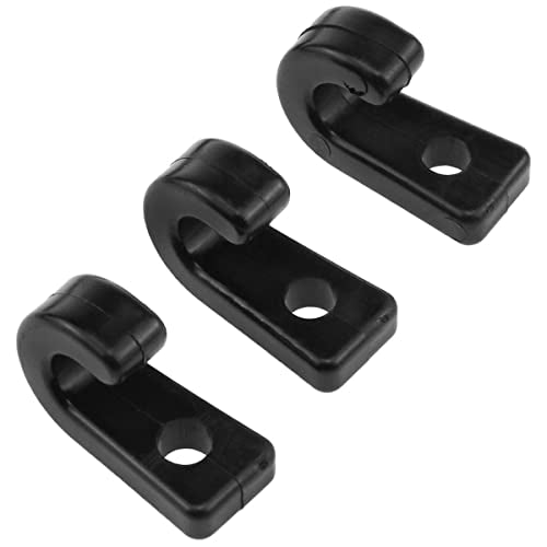 Kayak J-Shaped Hook - 12-Piece Black Nylon Tie Hook 26x11x16mm