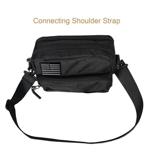 Larswon Black Motorcycle Handlebar Front Bag – Water-Resistant 8.2 x 5.6 x 3.5 in HUD Patch Panel