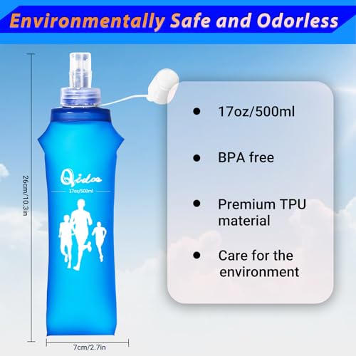Collapsible Soft Flask Water Bottle - 500ml BPA-Free for Running & Hiking