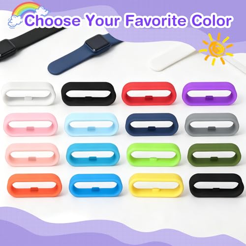 16pcs Multi-Color Silicone Band Keepers - Magic Band Locks