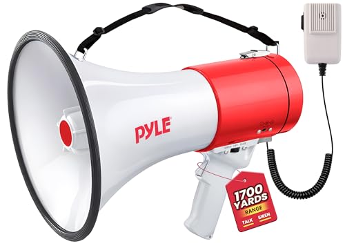 50W Megaphone Bullhorn with Siren & Record Function - 1760 Yard Range