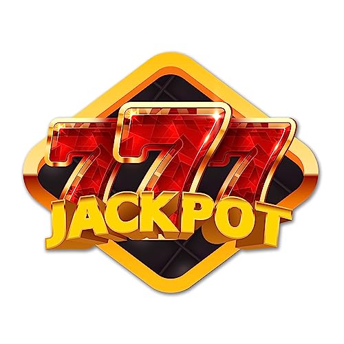 Triple 777 Jackpot Sticker | Casino Slot Machine Gambling Decal for Home Decor, Wall, Window, Car (5" x 4")