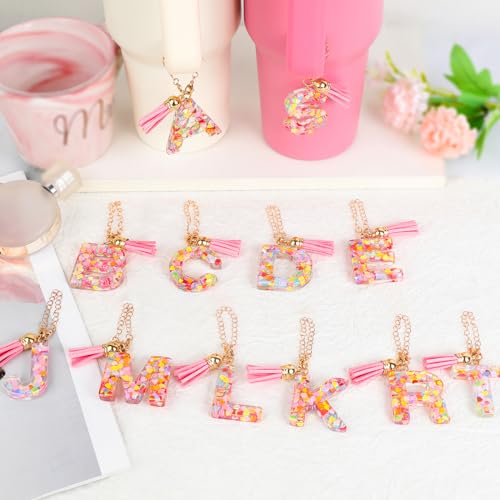 Initial Letter Charm for Tumbler Handle - Pink Z