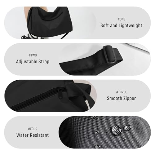 Small Gym Bag for Women with Shoes Compartment Waterproof Travel Duffel - Black