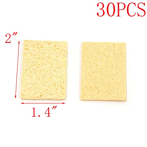 MY MIRONEY 2" x 1.4" Replacement Welding Soldering Iron Tip Cleaning Sponge Yellow Solder Tip Cleaning Sponge Pack of 30