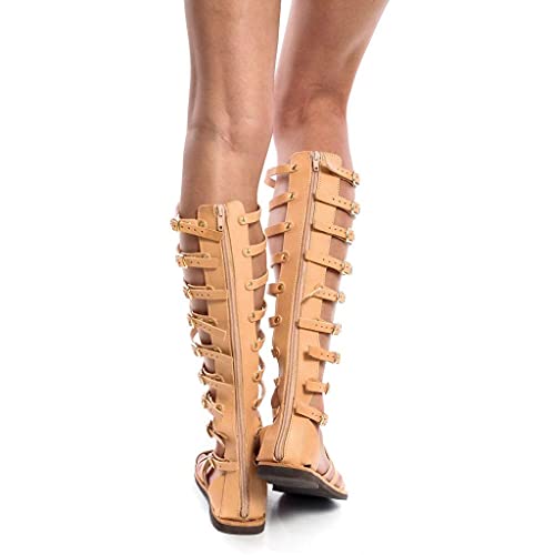 Gladiator Sandals for Women - Summer Casual Lace Up Thong - Gold