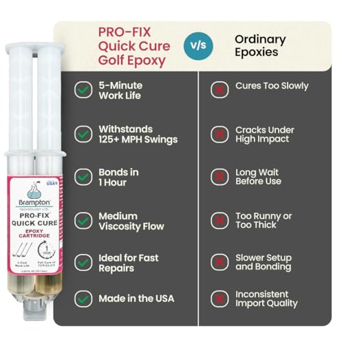 Quick Cure Golf Epoxy Kit - 0.85 Ounce, Extra Strength, 5-Min Work Life